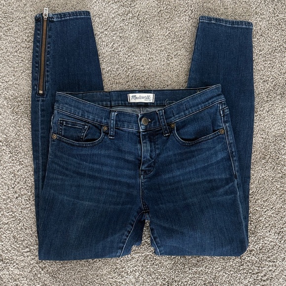 Madewell High Rise Skinny Jeans Zipper Ankle Dark Wash Women Size 28 - Picture 2 of 14